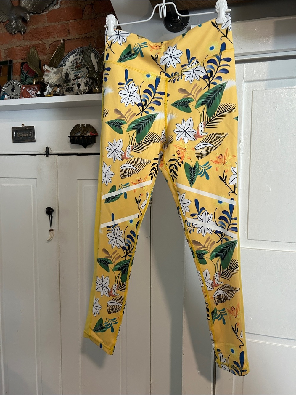 Yellow Tropical Floral Leggings